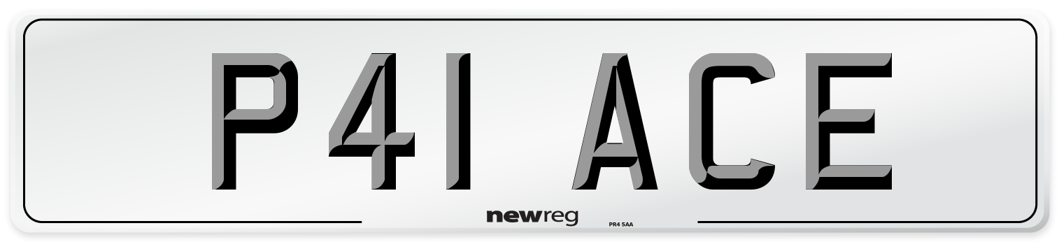 P41 ACE Number Plate from New Reg
